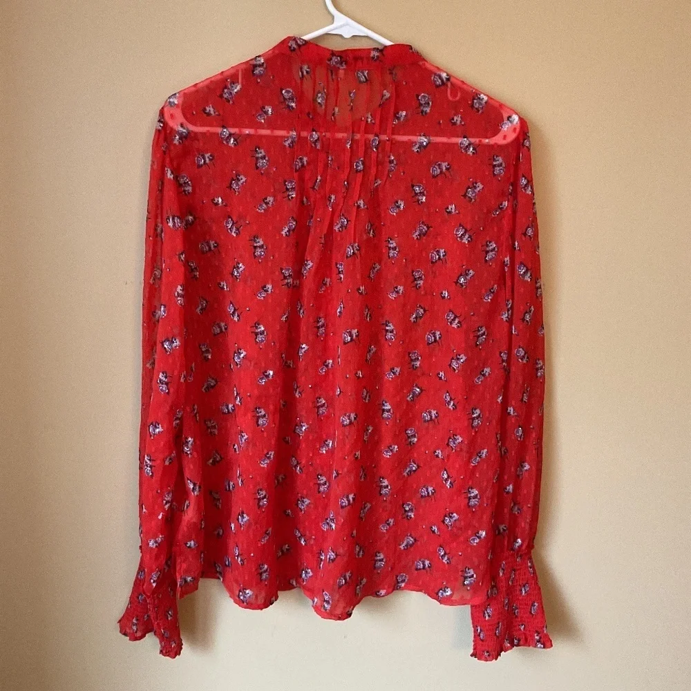 Free People “Flowers of December” Blouse Size Large